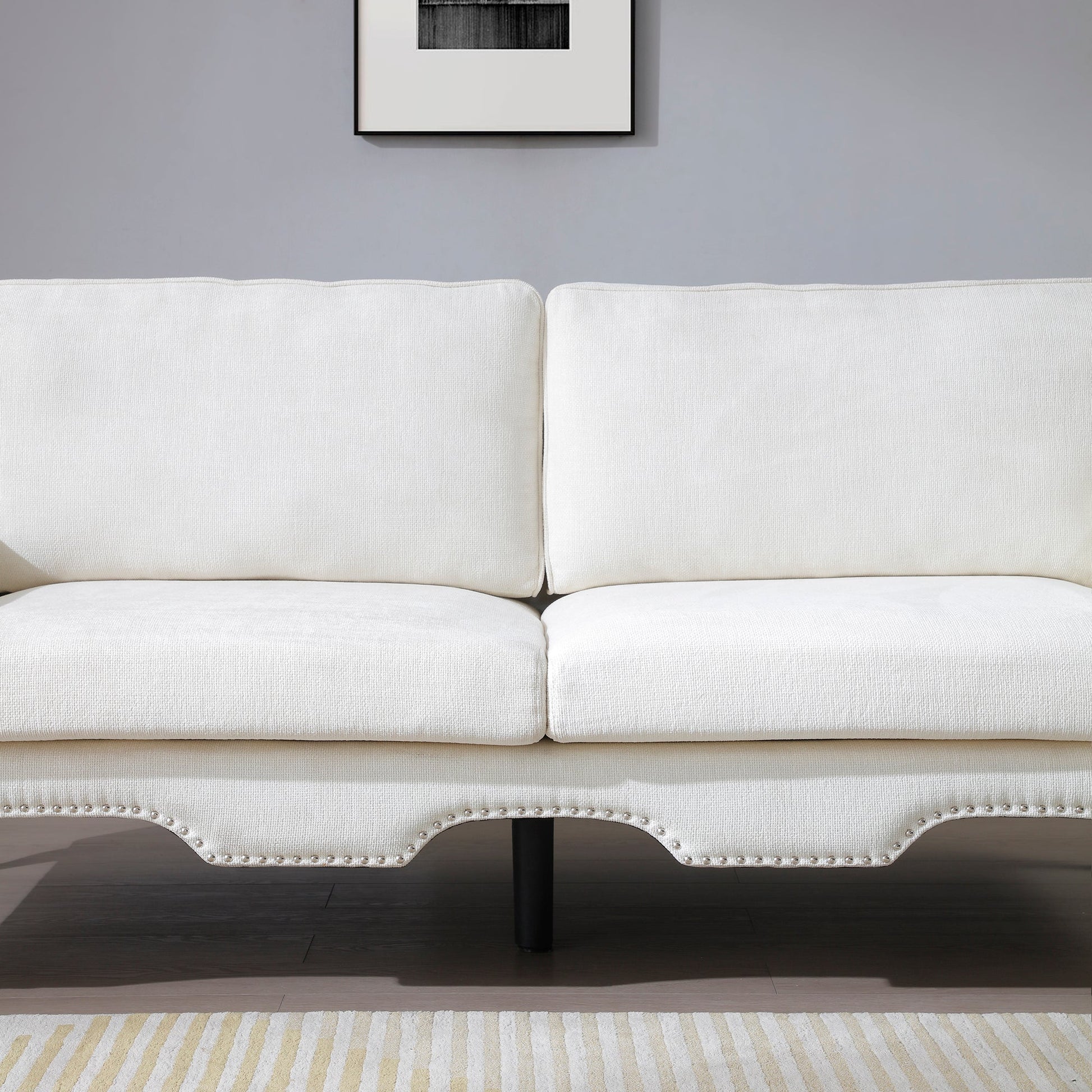 2 Piece Sofa Set with Movable Pillows, 5 Seat, Upholstered Sofa, Beige Streamdale Furniture