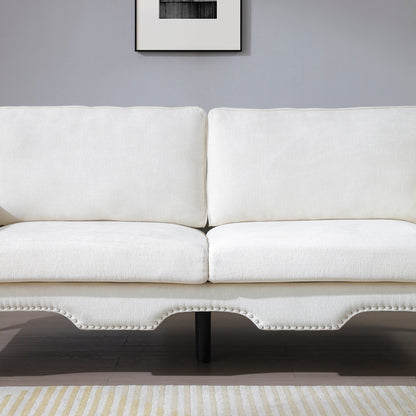 2 Piece Sofa Set with Movable Pillows, 5 Seat, Upholstered Sofa, Beige Streamdale Furniture