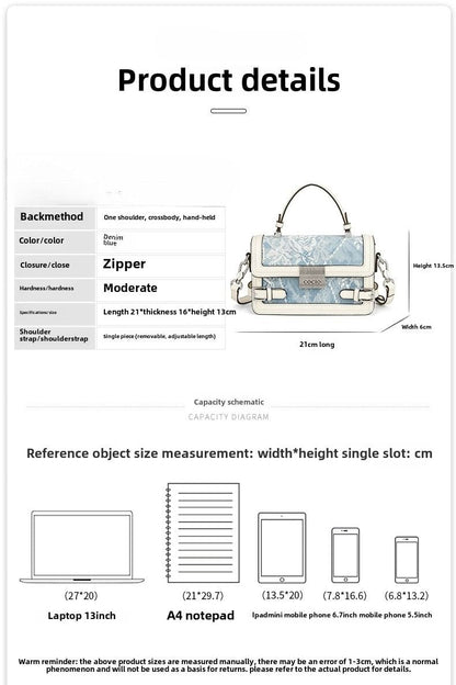 New glacier blue pillow bag this year's popular models of large-capacity fashion leisure women's bags Berry Charmz