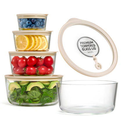 Premium Glass Prep Bowl Set | Borosilicate Glass Base