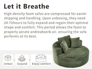 Round Sofa | Couch Bed with Memory Foam and Three Pillows | Green - Fluent Trends
