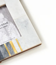 Sammita 4x6 Black & White Picture Frame - Hand Carved Marble - Fluent Trends