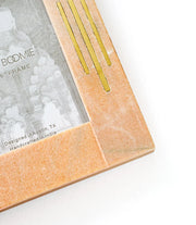 Jaipuri 4x6 Picture Frame - Pink Carved Marble - Fluent Trends