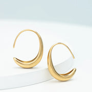 Crescent Moon Thread Drop Earrings in 14K Gold Plated - Fluent Trends Earrings