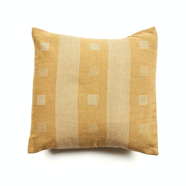 Chokor Nira Ochre Organic Cotton Handloom Pillow - Fluent Trends