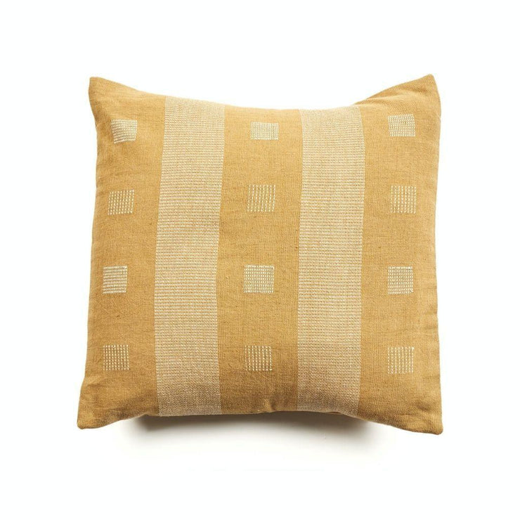 Chokor Nira Ochre Organic Cotton Handloom Pillow - Fluent Trends