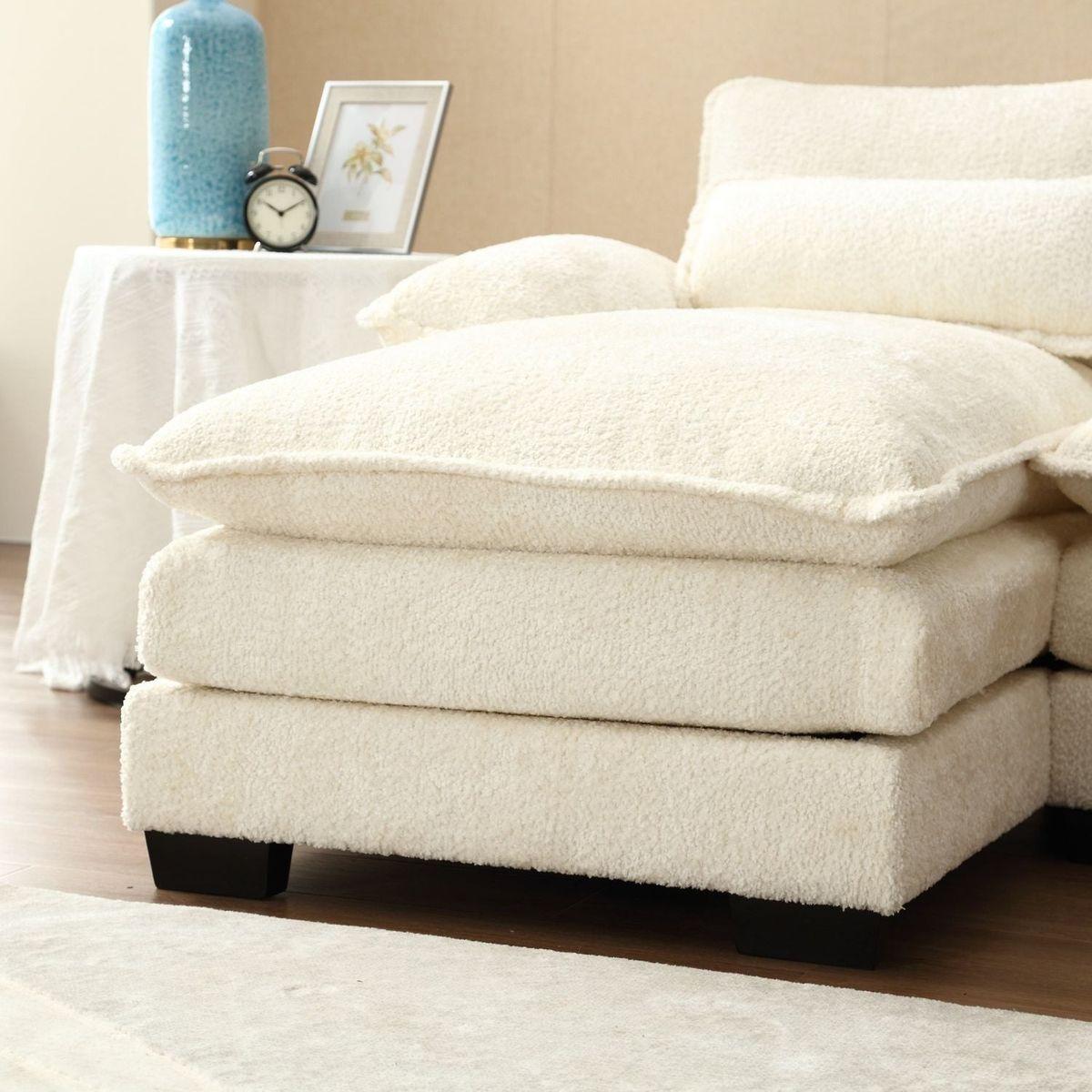 Modern Large chenille Fabric U-Shape Sectional Sofa Streamdale Furniture