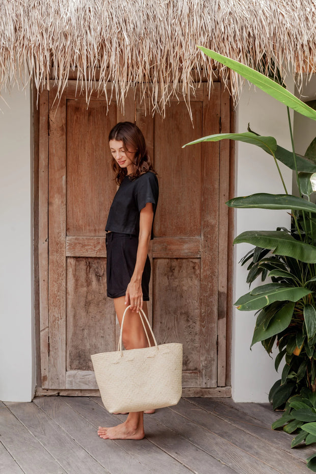 Avery Handwoven Borneo Rattan Day Tote Bag - Bali Crafted, Versatile, & Durable for Everyday Style - Fluent Trends