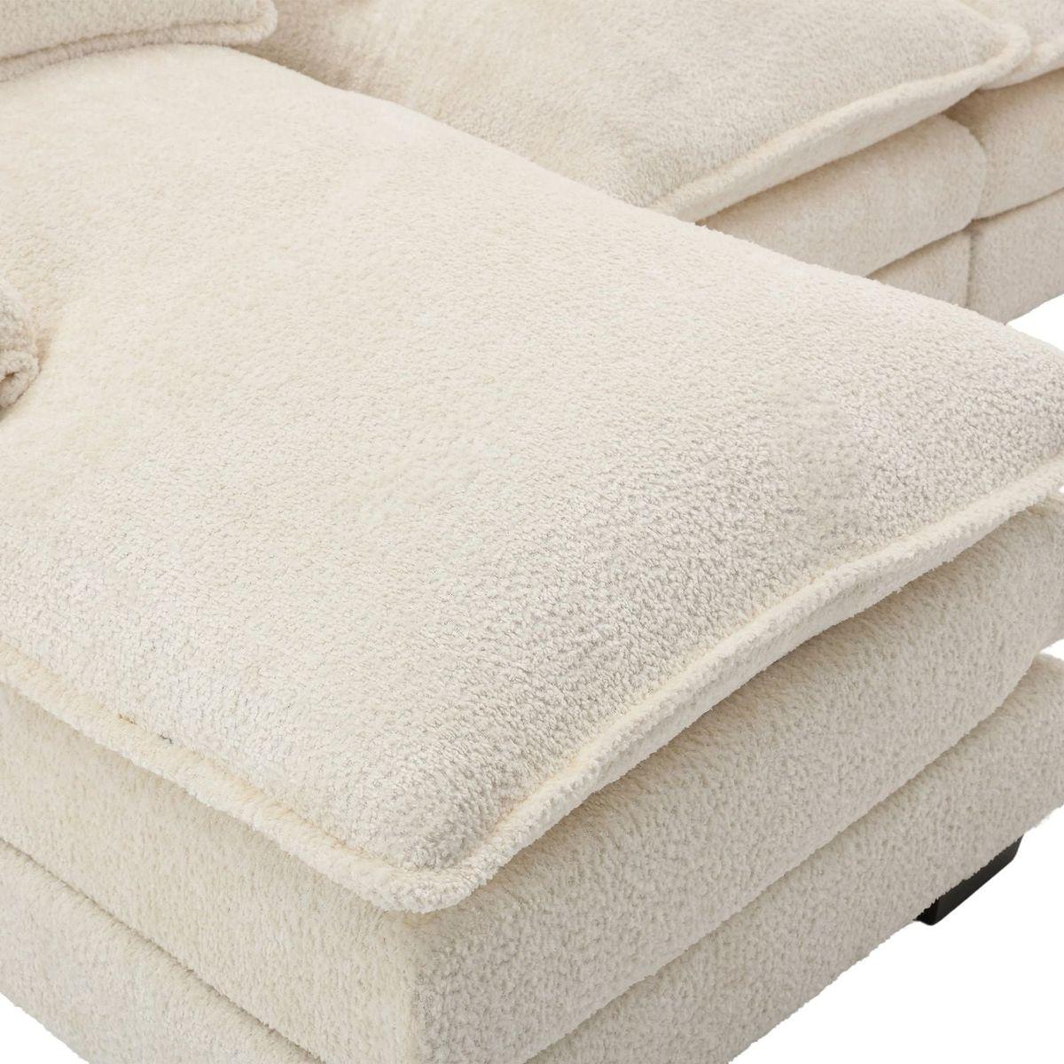 Modern Large chenille Fabric U-Shape Sectional Sofa Streamdale Furniture