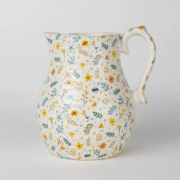 Tula Handcrafted Floral Ceramic Pitcher - Fluent Trends