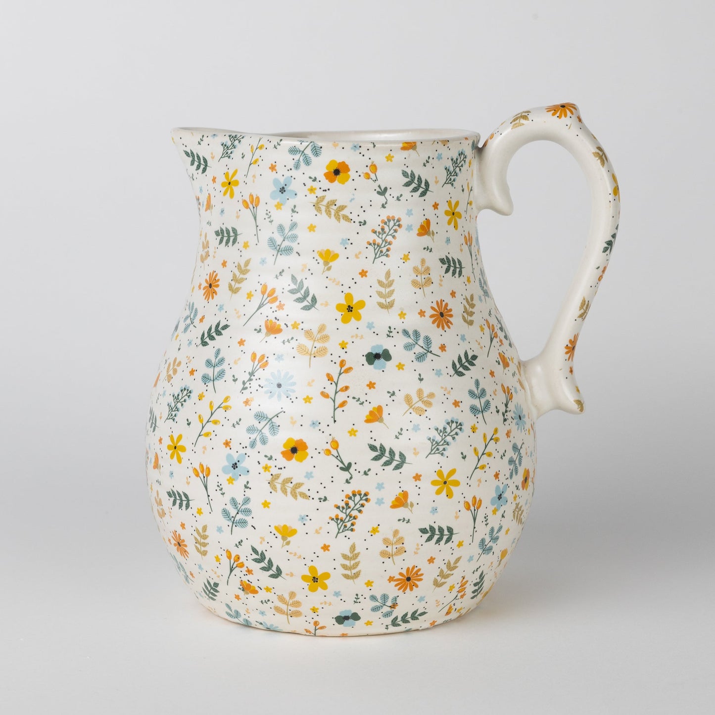Tula Handcrafted Floral Ceramic Pitcher