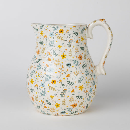 Tula Handcrafted Floral Ceramic Pitcher
