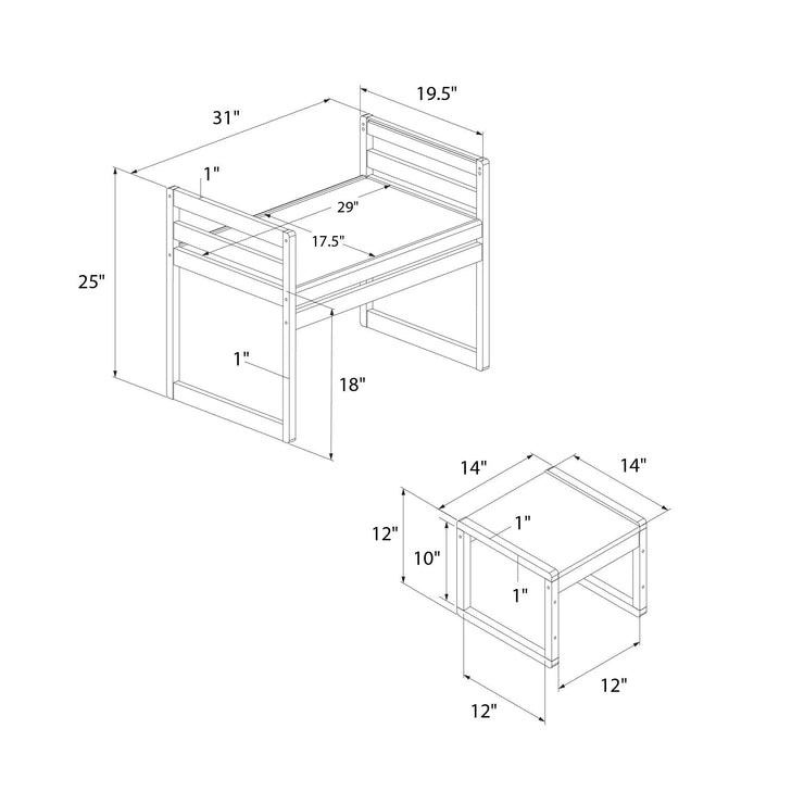 Signy 3-Piece Kids Activity Table Set - Fluent Trends