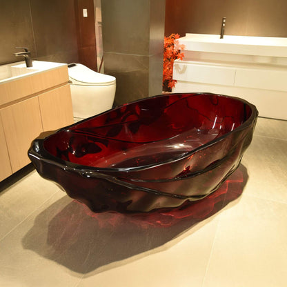 Extra Large 67" Modern Freestanding Oval Resin Soaking Bathtub (SAK14326) SAKSBY.com
