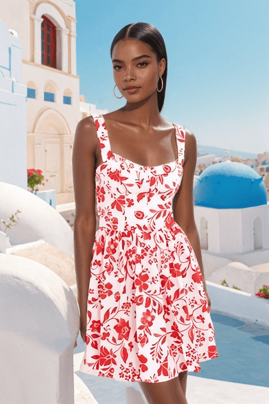 Red Vineyard Mini Dress Soléa