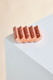 Terracotta Red Zig-Zag Terrazzo Soap Dish - Fluent Trends