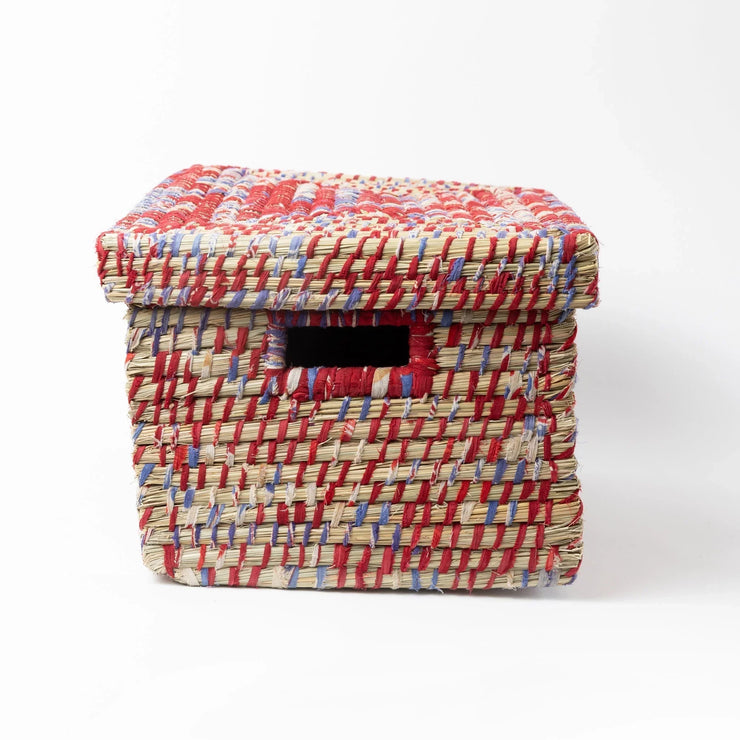 Lidded Sari Storage Basket 10.5H - Fluent Trends