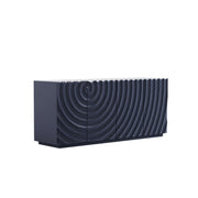 Navy Blue Buffet Cabinet - Modern Sideboard with 3D Water Ripple Texture, Soft Close Doors, 59" Wide Storage for Dining Room, Living Area, Entryway - Fluent Trends