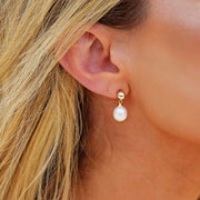 Coraline 14k Gold-Filled Freshwater Pearl Drop Earrings - Timeless Coastal Jewelry - Fluent Trends