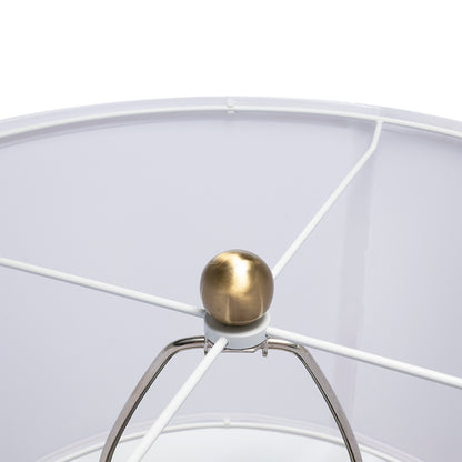 Modern Gold Geode Table Lamp with White Drum Shade & Agate Accents, 27.5" H - Fluent Trends - Fluent Trends