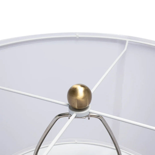 Modern Gold Geode Table Lamp with White Drum Shade & Agate Accents, 27.5" H - Fluent Trends - Fluent Trends