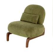 Modern Green Velvet Armless Accent Chair with Solid Wood Legs - Fluent Trends