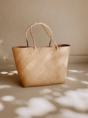 Avery Handwoven Borneo Rattan Day Tote Bag - Bali Crafted, Versatile, & Durable for Everyday Style - Fluent Trends