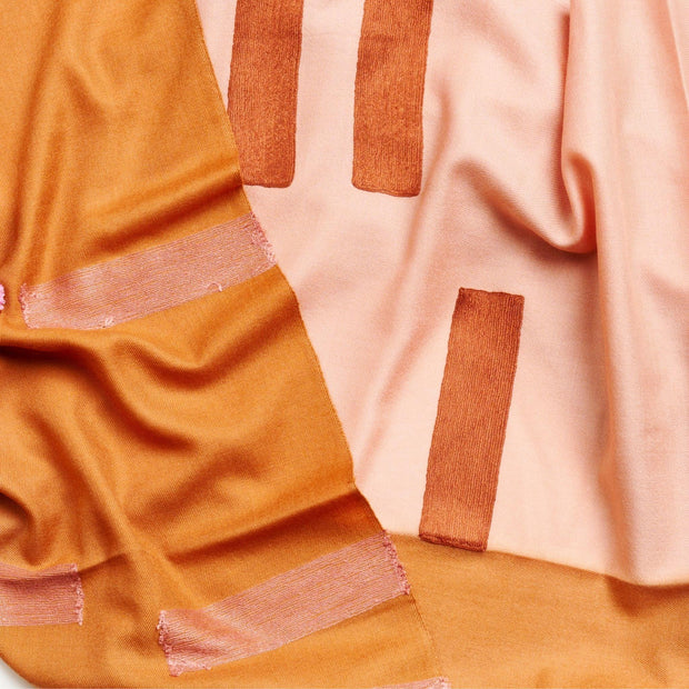 Canyon Hand Embroidered Hand Woven Merino Silk Soft Scarf - Fluent Trends