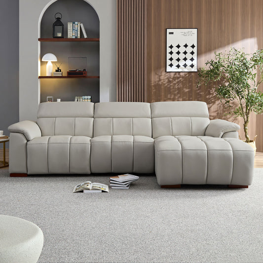 Premium Genuine Leather Modern Reclining Sectional Sofa - Fluent Trends Sectional Sofa