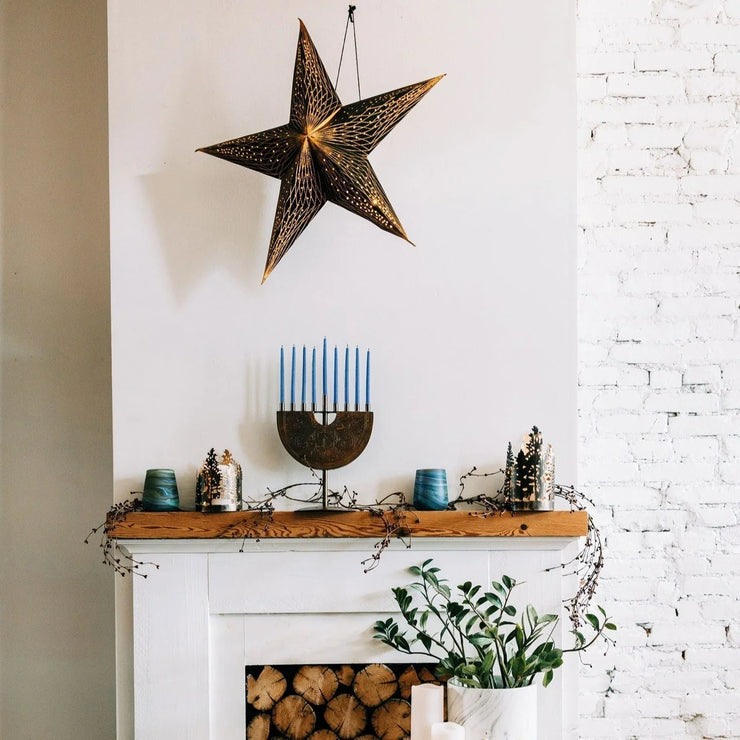 Desert Sands Phoenician Glass Votive | Candle Holder | Brown Striped - Fluent Trends