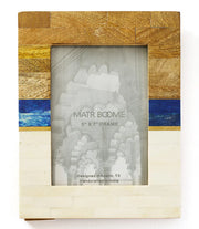 Kaveri Striped 5x7 Picture Frame - Carved Bone & Wood - Fluent Trends