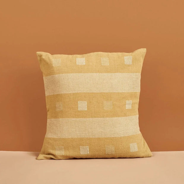 Chokor Nira Ochre Organic Cotton Handloom Pillow - Fluent Trends