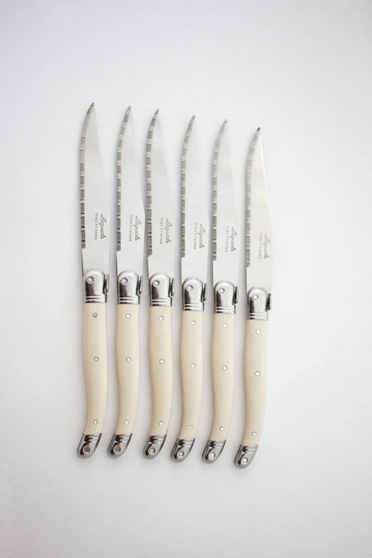 Laguiole Ivory Knives Cutlery Set in Presentation Box, Set of 6