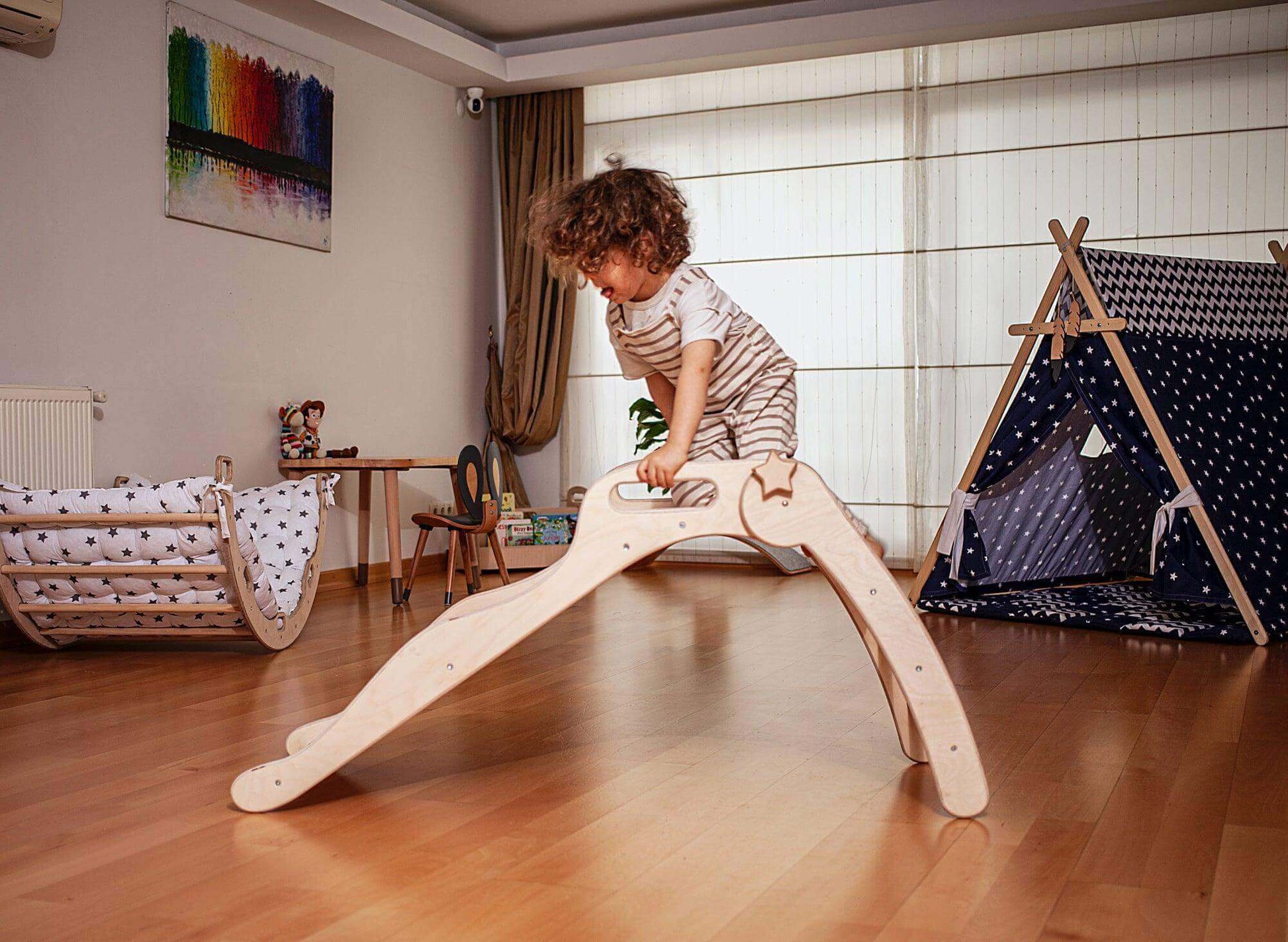 Foldable Wooden Slide Kidodido