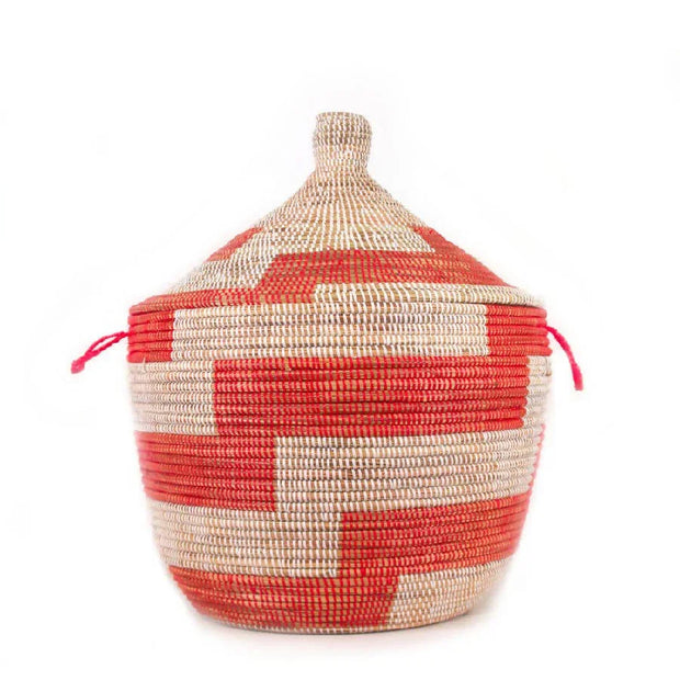Low Storage Basket - Red Stripe - Fluent Trends