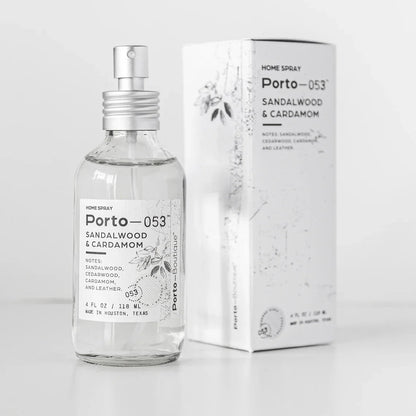 Porto-053 Room Spray – Linen & Fabric Freshener – High Fragrance Concentration – Non-Toxic, Vegan & Handmade in USA – 4 oz Clear Glass Bottle