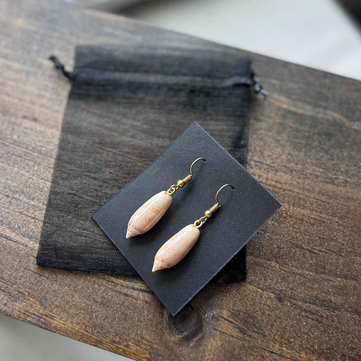 Lettered Olive Shell Earrings - Fluent Trends Earrings