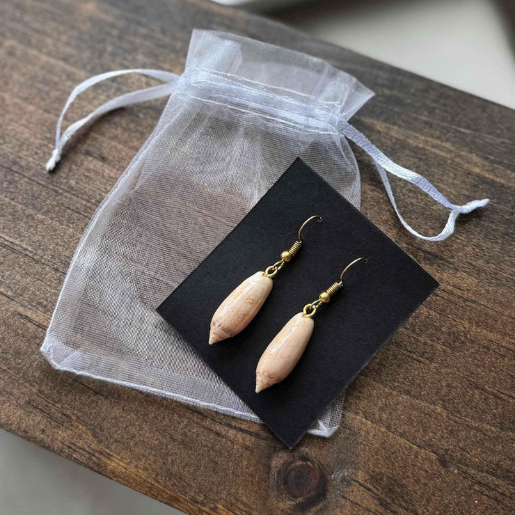 Lettered Olive Shell Earrings - Fluent Trends Earrings