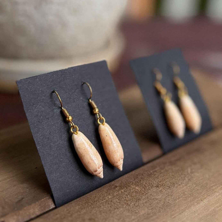 Lettered Olive Shell Earrings - Fluent Trends Earrings
