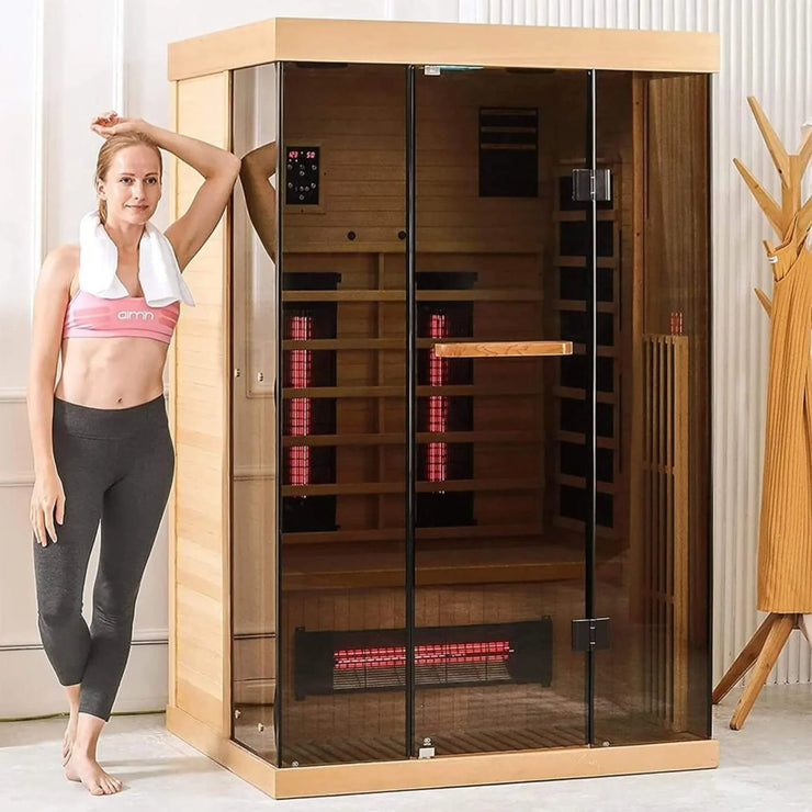 Fluent Trends 2-Person Low EMF FAR Infrared Sauna with Panoramic Glass - Fluent Trends
