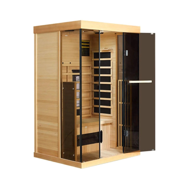 Fluent Trends 2-Person Low EMF FAR Infrared Sauna with Panoramic Glass - Fluent Trends