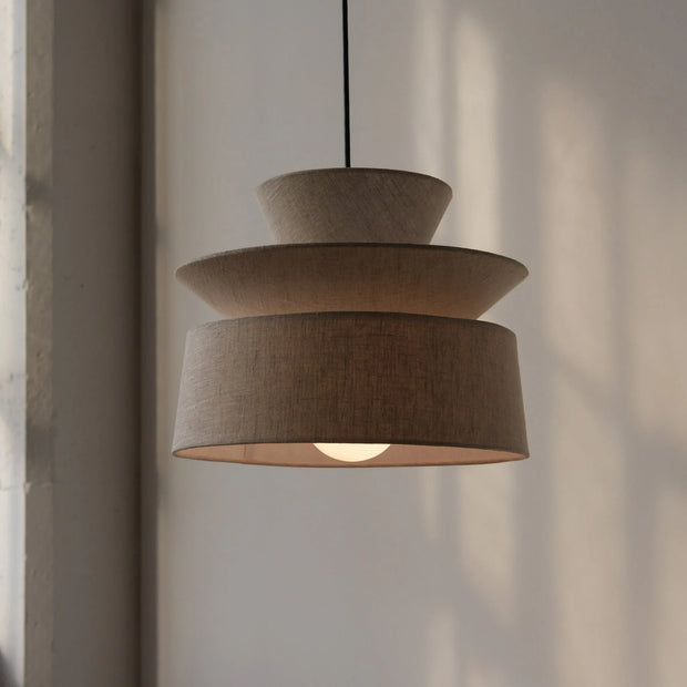 Lag Lamp | Minimalist Organic Cotton Pendant Light | Hardwired or Plug-in | Made in USA - Fluent Trends