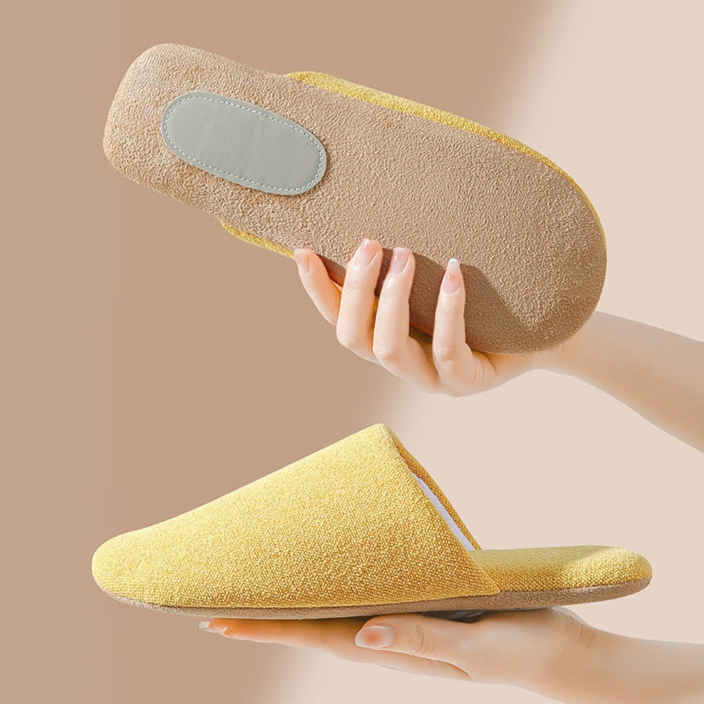 Modern House Slippers - Cotton Washable Indoor Slippers Non-Slip Sole