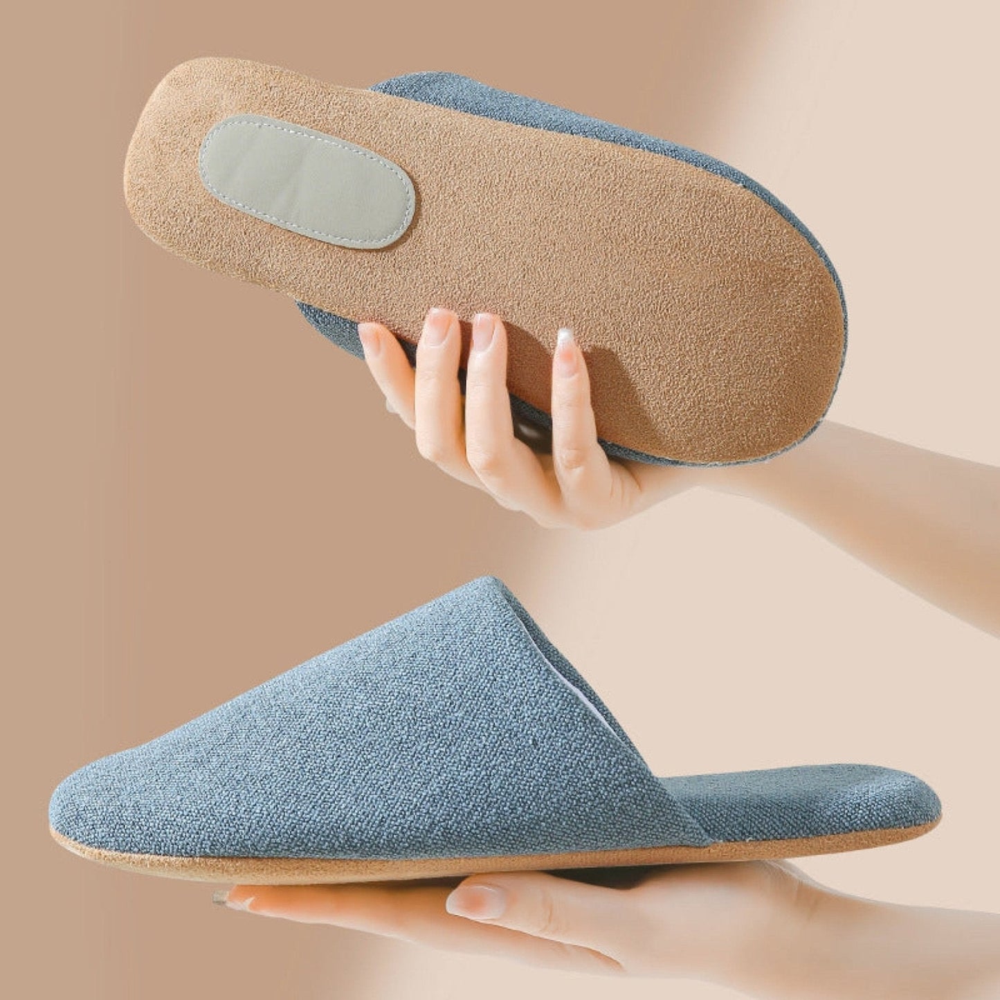 Modern House Slippers - Cotton Washable Indoor Slippers Non-Slip Sole