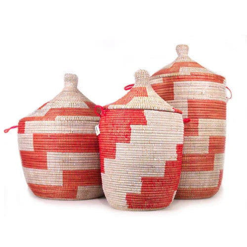 Low Storage Basket - Red Stripe - Fluent Trends