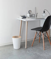 Trash Can - Round - Steel - Wood - Fluent Trends