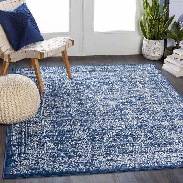 Michie Dark Blue Area Rug - Fluent Trends Area Rugs