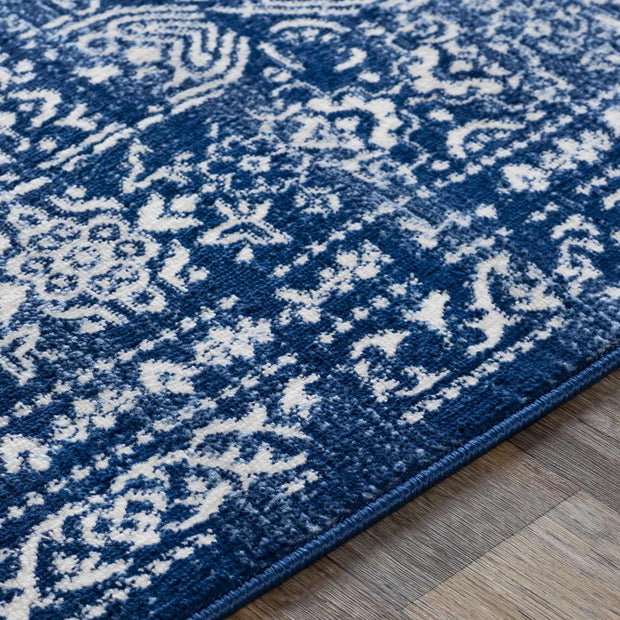 Michie Dark Blue Area Rug - Fluent Trends Area Rugs