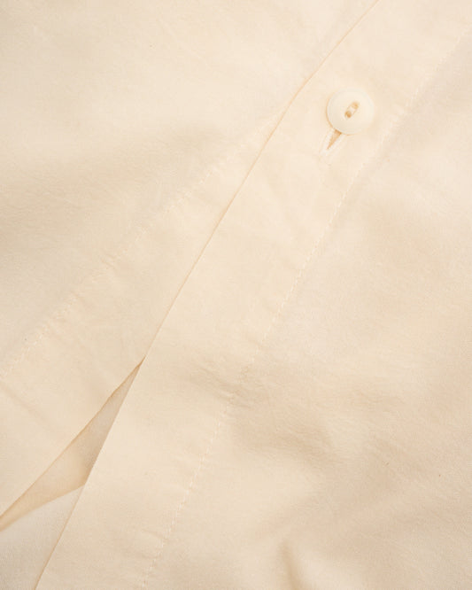 Signature Milk Fibre Duvet Cover Cream hidden button closure and knife-edge finish fabric detail closeup