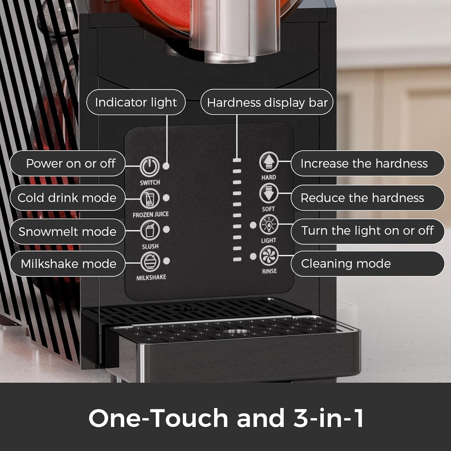 Slushie Machine for Home, Frozen Drink Maker with 3 Preset Modes Frozen Juice Slush Milkshake 58018RBM0 Kismile